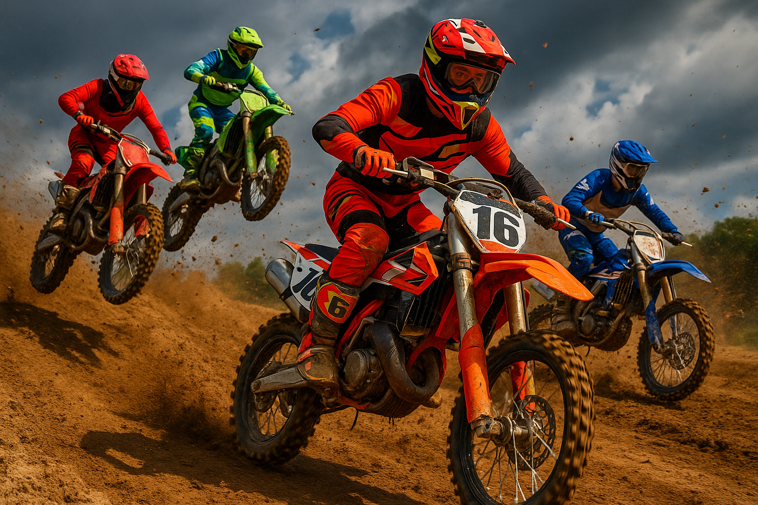 make me a picture of motocross bikes